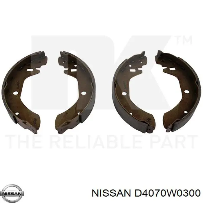 Задние барабанные колодки D4070W0300 Nissan