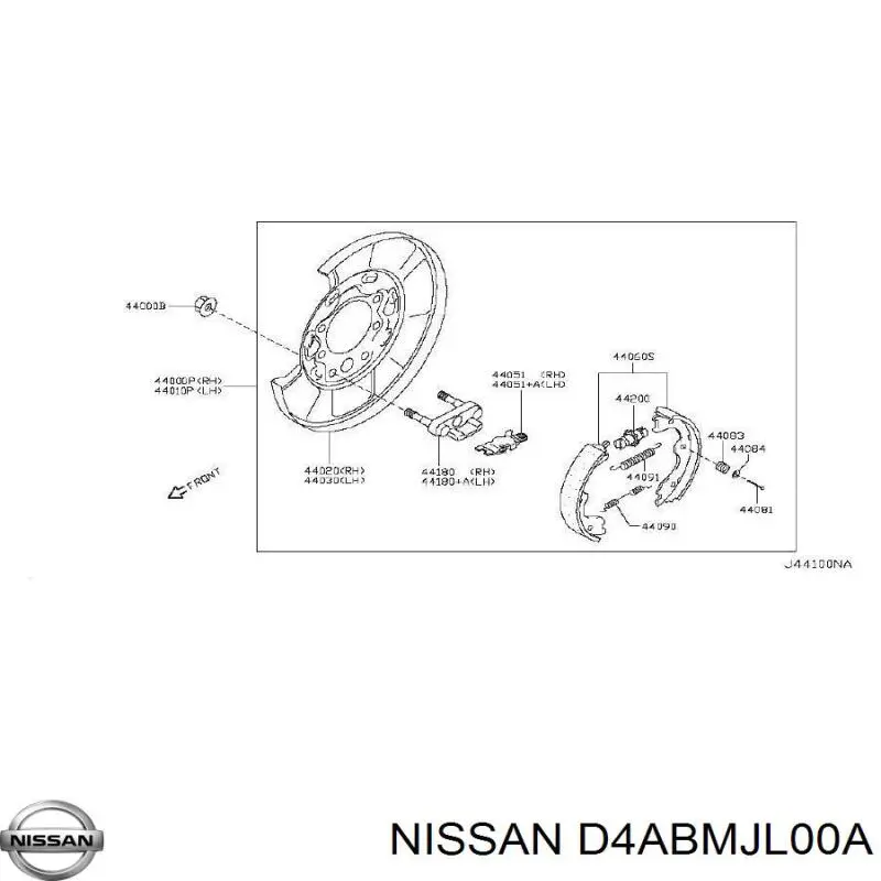 Ремкомплект суппорта тормозного заднего Nissan D4ABMJL00A