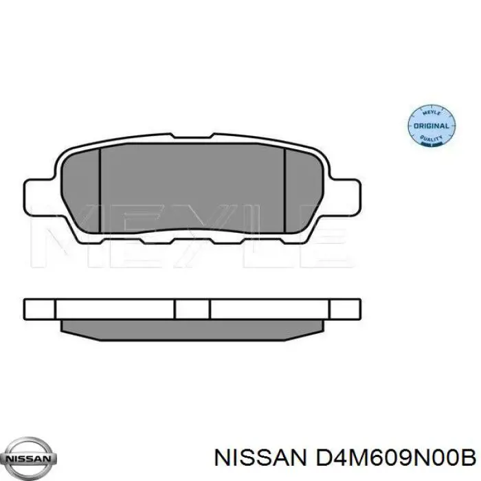 D4M609N00B Nissan колодки тормозные задние дисковые