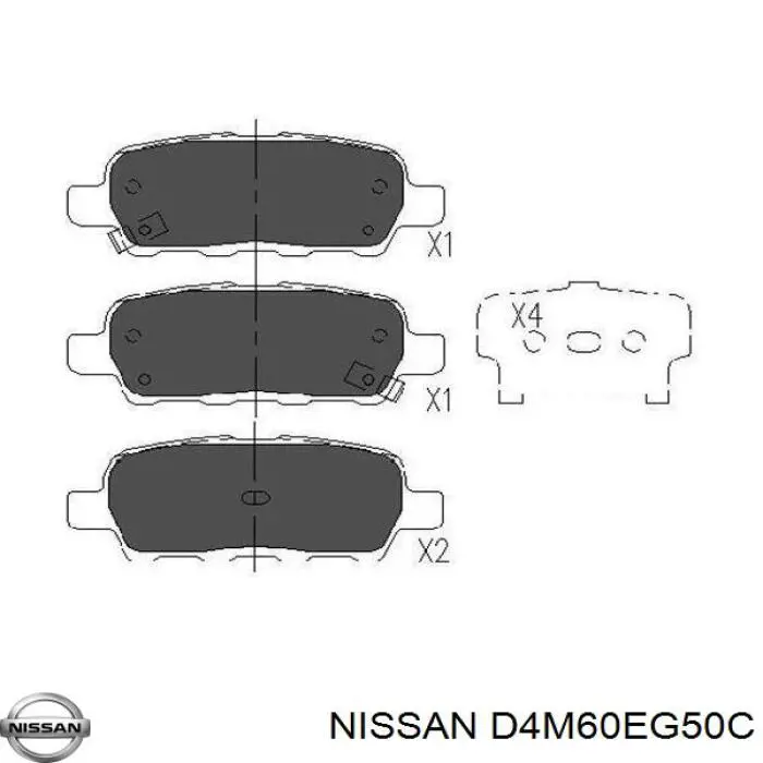 Купить D4M60EG50C Nissan/Infiniti Колодки тормозные задние, дисковые