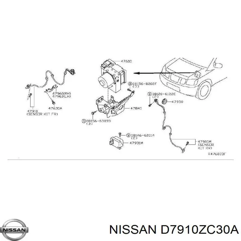 D7910ZC30A Nissan/Infiniti Датчик АБС