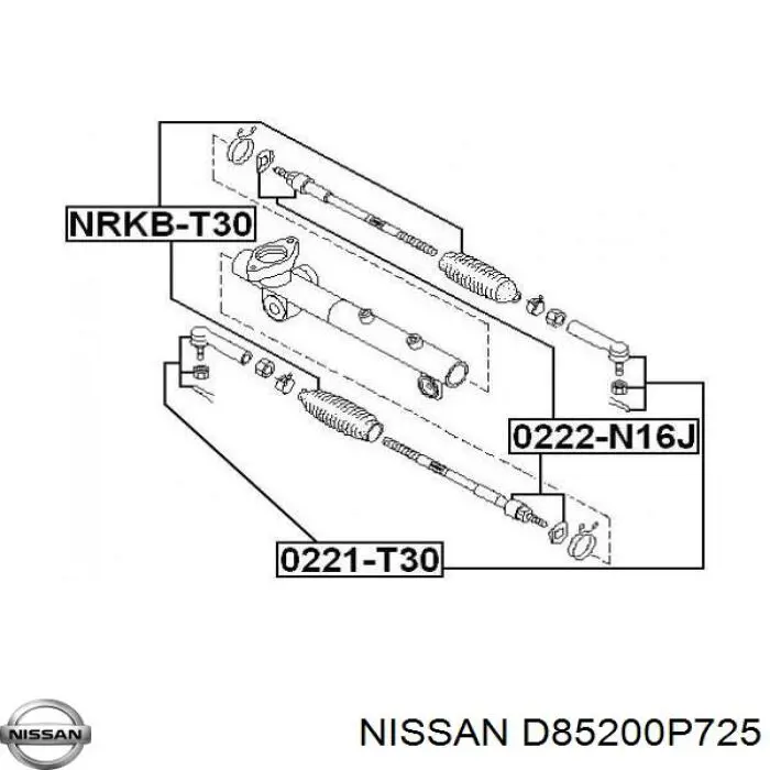 Рулевой наконечник Nissan/Infiniti D85200P725 цена, от 10.47 USD