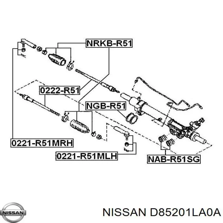 Купить D85201LA1C Nissan/Infiniti Наконечник рулевой тяги, внешний