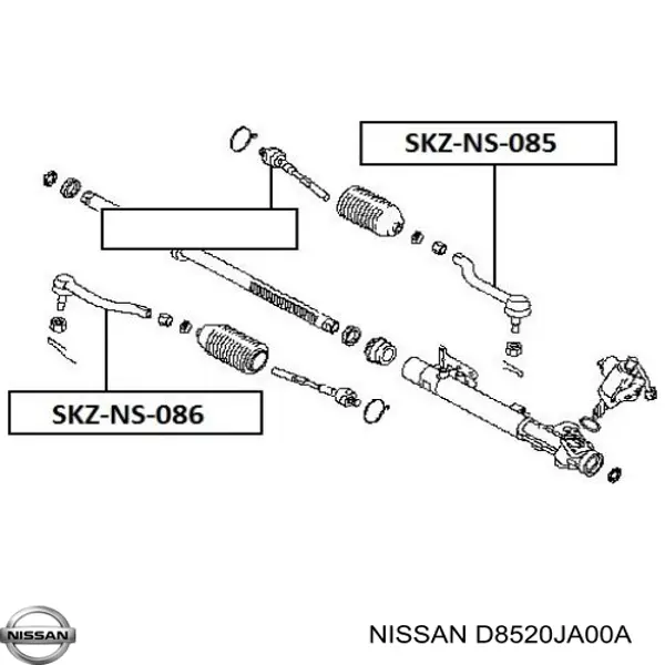 Рулевой наконечник D8520JA00A Nissan/Infiniti