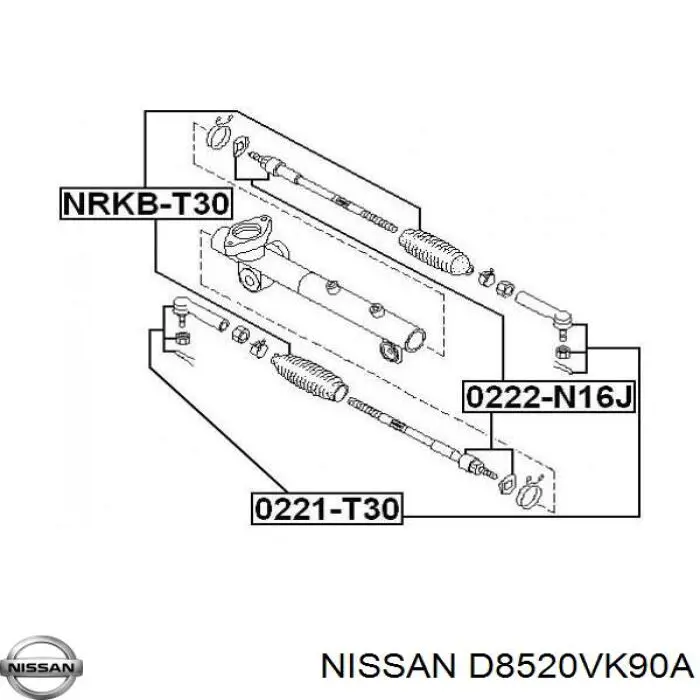 Рулевой наконечник D8520VK90A Nissan/Infiniti