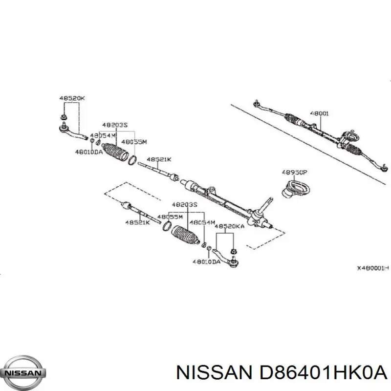 Купить D86401HK0A Nissan/Infiniti Наконечник рулевой тяги, внешний