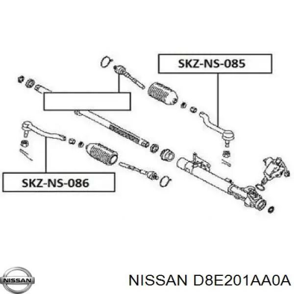 Купить D8E201AA0A Nissan/Infiniti Наконечник рулевой тяги, внешний