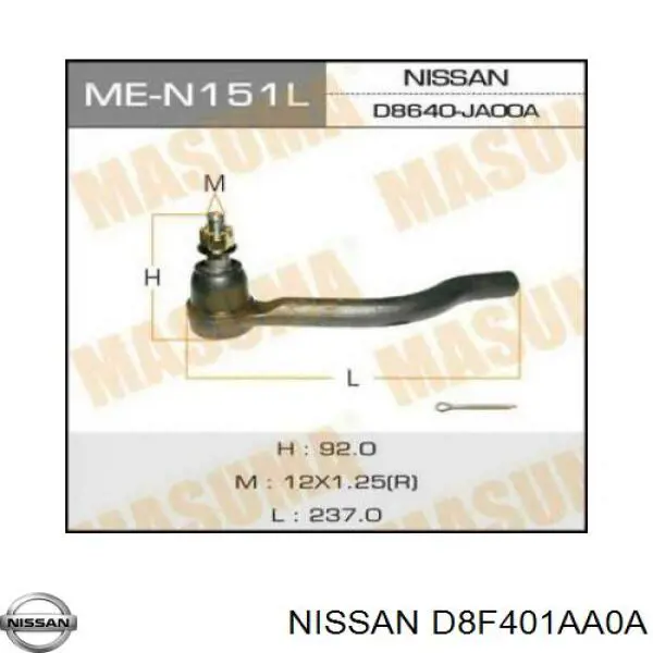 Рулевой наконечник Nissan/Infiniti D8F401AA0A цена, от 17.71 USD