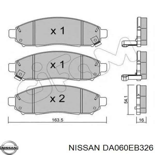DA060EB326 Nissan колодки тормозные передние дисковые
