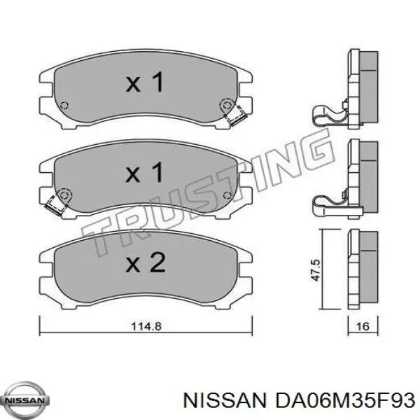 DA06M35F93 Nissan колодки тормозные передние дисковые