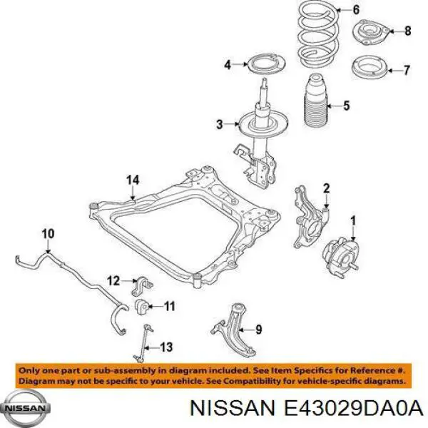E43029DA0A Nissan/Infiniti Амортизатор передней подвески правый