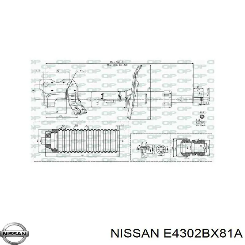 E4302BX81A Nissan/Infiniti Амортизатор передней подвески правый