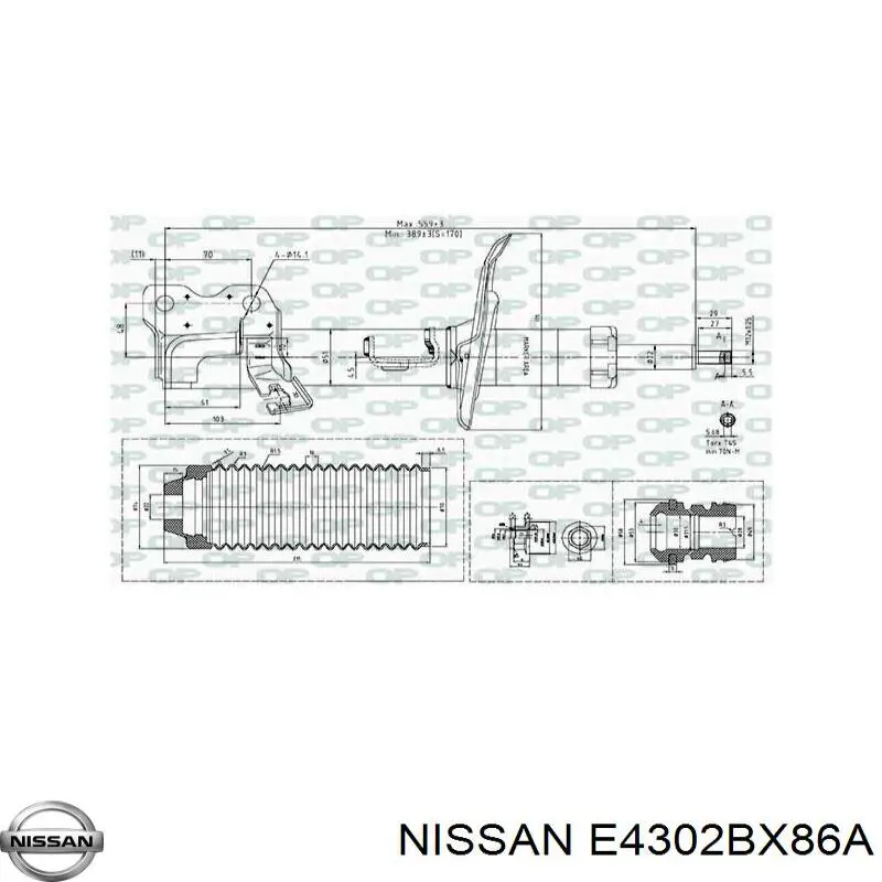 Купить E4302BX86A Nissan/Infiniti Амортизатор подвески передний правый