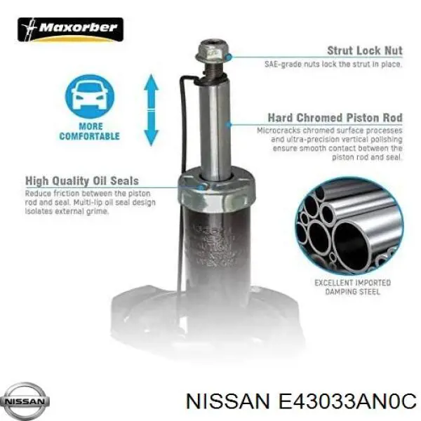 Амортизатор передней подвески левой Nissan/Infiniti E43033AN0C цена, от 59.83 USD