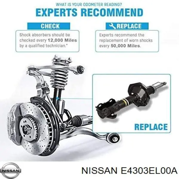 Амортизатор передней подвески левой Nissan/Infiniti E4303EL00A цена, от 70.00 USD