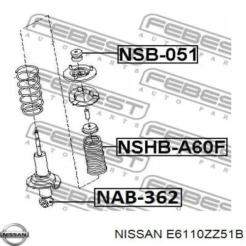 Стойка амортизатора передняя Nissan/Infiniti E6110ZQ20C цена, от 297.59 USD