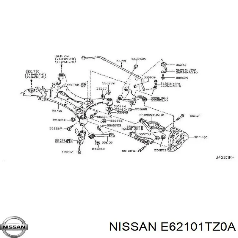 E62101TZ0A Nissan/Infiniti Амортизаторы задние