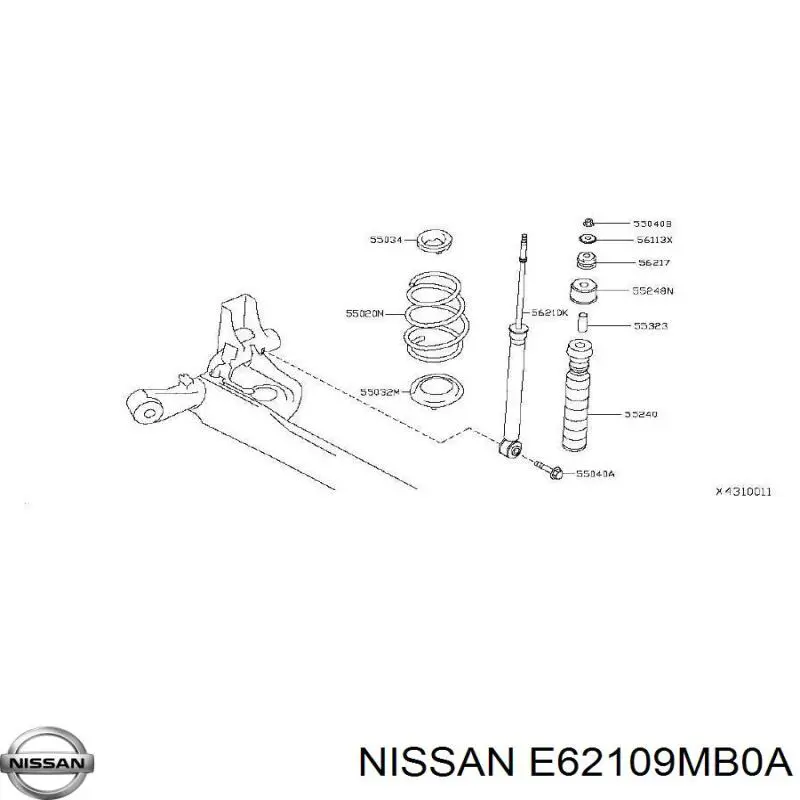 E62109MB0A Nissan/Infiniti Амортизаторы задние