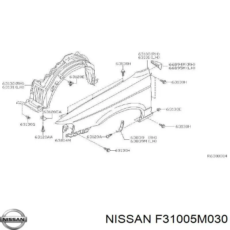 Крыло переднее правое F31005M030 Nissan/Infiniti