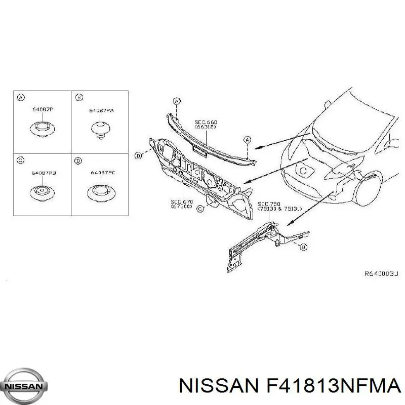 F41813NFMA Nissan/Infiniti Усилитель переднего лонжерона