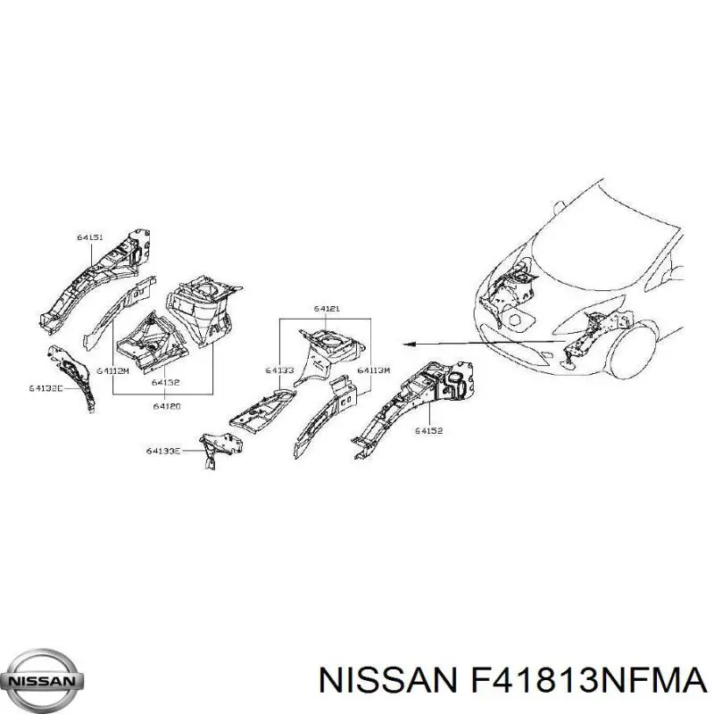 Усилитель переднего лонжерона Nissan/Infiniti F41813NFMA цена, от 187.64 USD