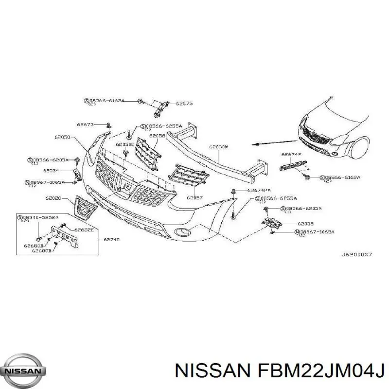 Бампер на авто Nissan/Infiniti FBM22JM04J цена, от 68.29 USD