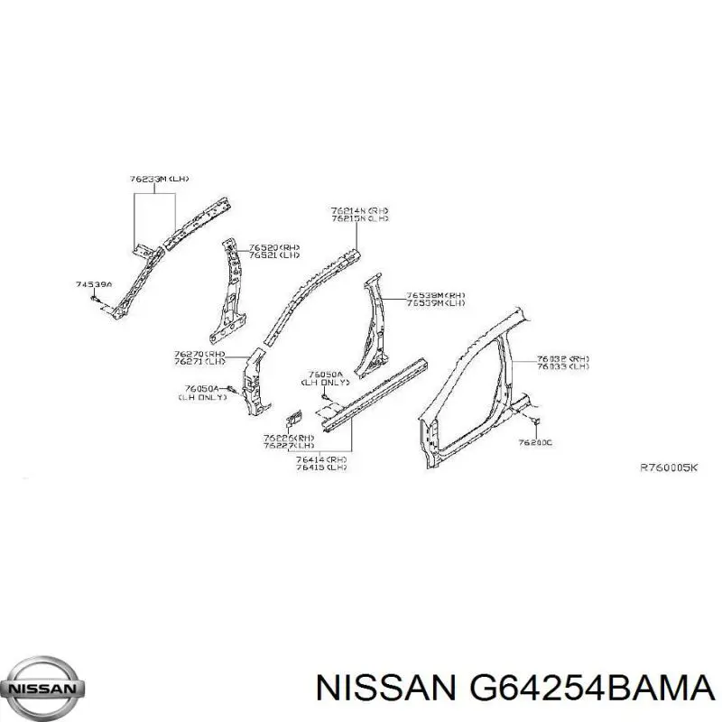 G64254BAMA Nissan/Infiniti Левый внешний порог