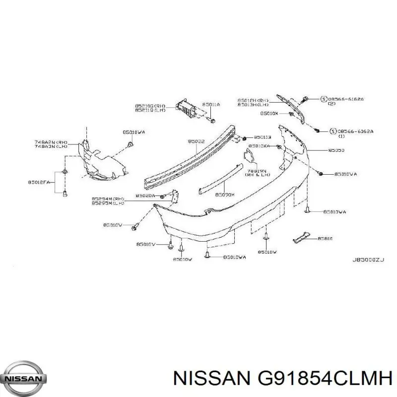 Крепление бамера левое Nissan/Infiniti G91854CLMH цена, от 6.41 USD