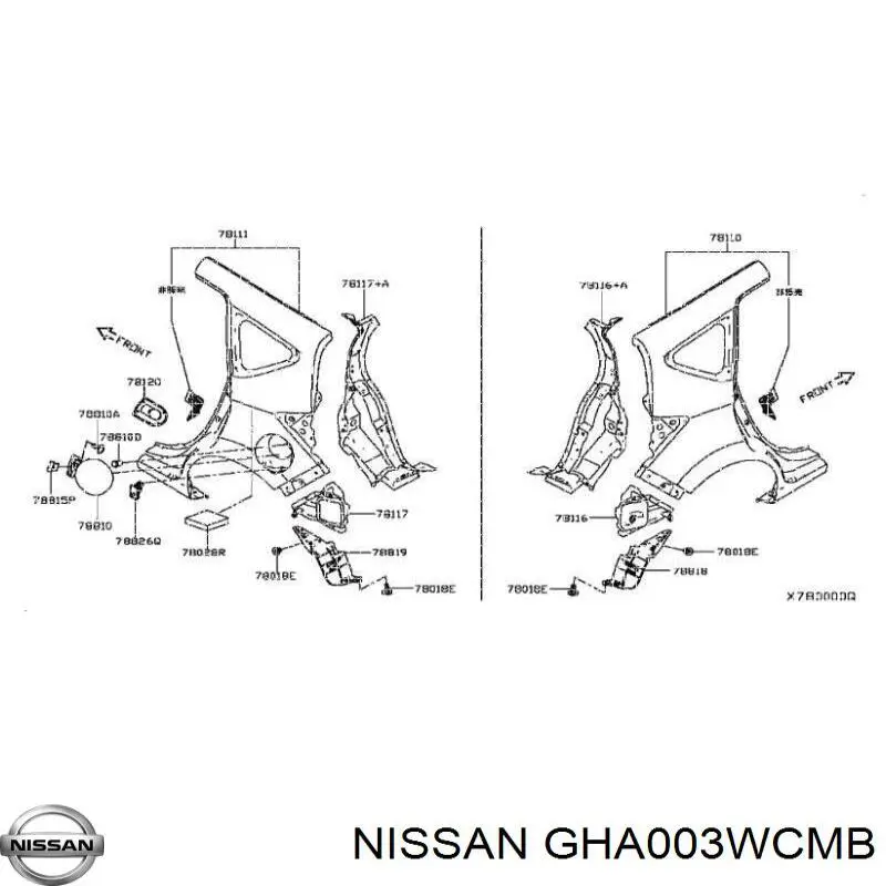 GHA003WCMB Nissan/Infiniti Крыло заднее правое