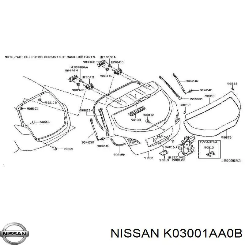 903001AA0A Nissan/Infiniti Стекло двери задка