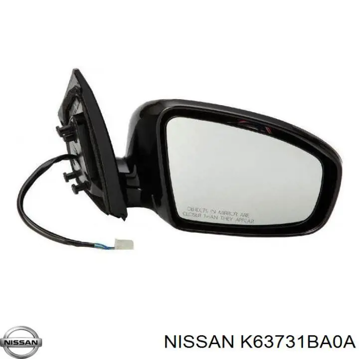 Placa sobreposta (tampa) do espelho de retrovisão direito para Nissan Murano (Z51)
