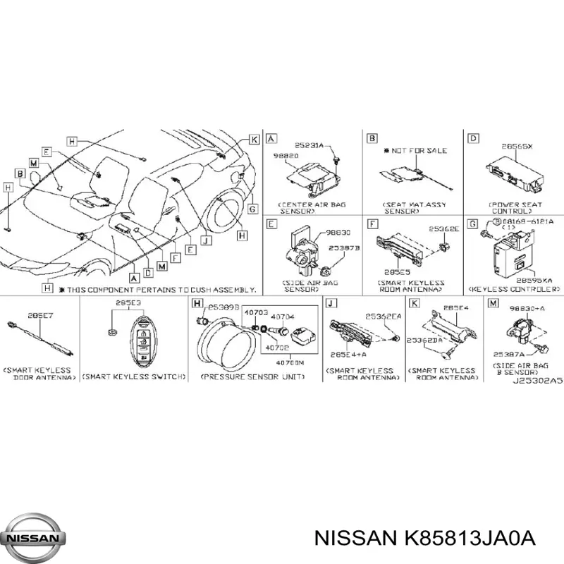 Датчик Айрбег передний Nissan/Infiniti K85813JA0A цена, от 53.67 USD