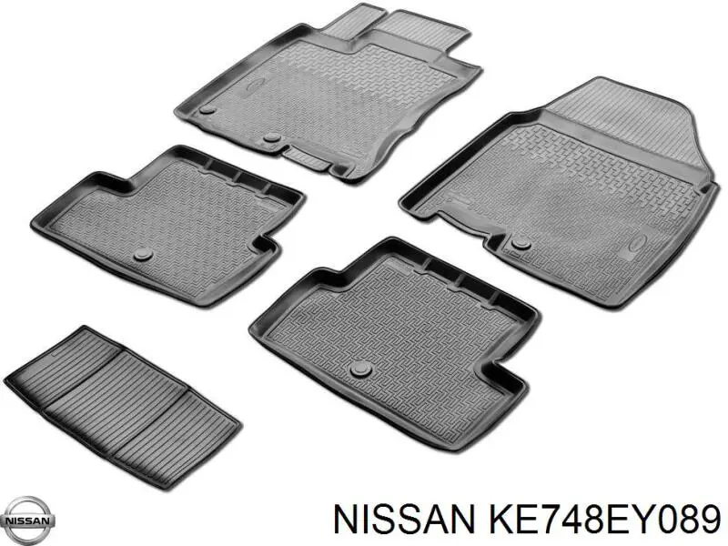 Коврики передние + задние, комплект на Nissan Qashqai +2 