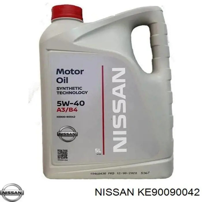 Моторное масло Nissan Motor Oil 5W-40 Синтетическое 5л (KE90090042)