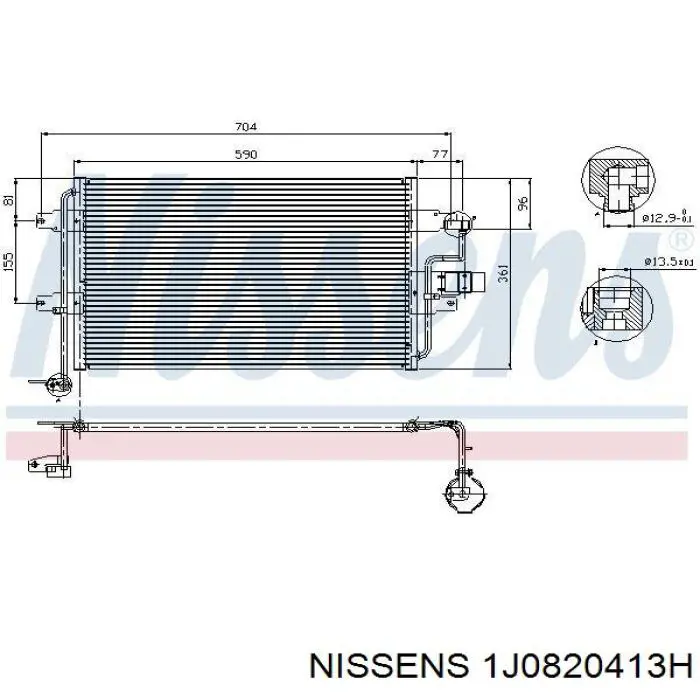 1J0820413H Nissens радиатор кондиционера