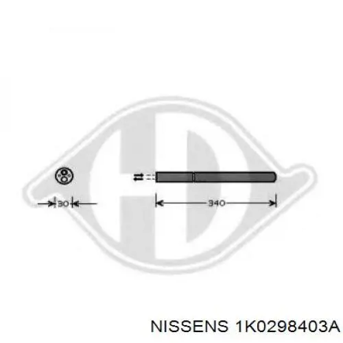 1K0298403A Nissens ресивер-осушитель кондиционера