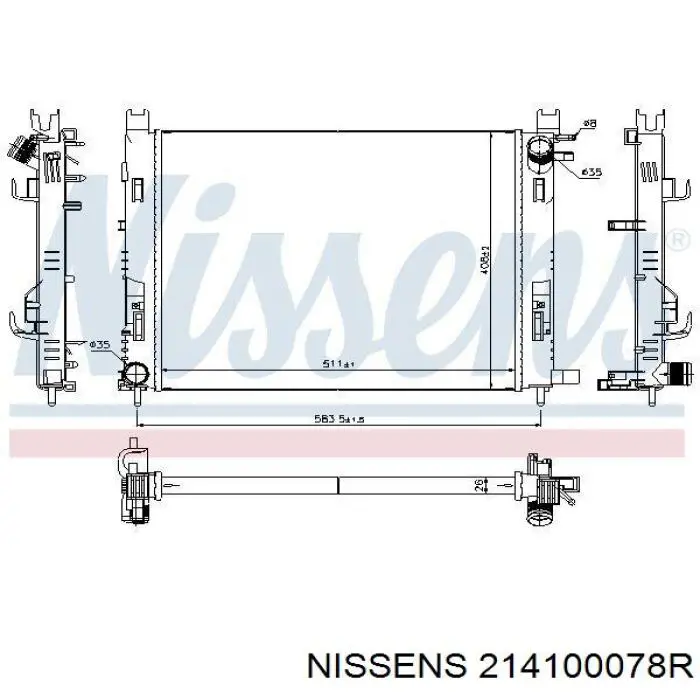 214100078R Nissens Радиатор основной