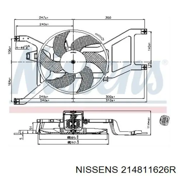 Купить 214811312R Renault (RVI) Электровентилятор охлаждения в сборе (мотор+крыльчатка)