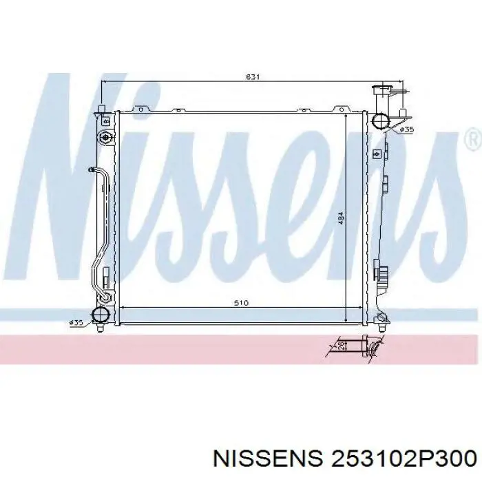 Купить 253102P300 Nissens Радиатор водяной