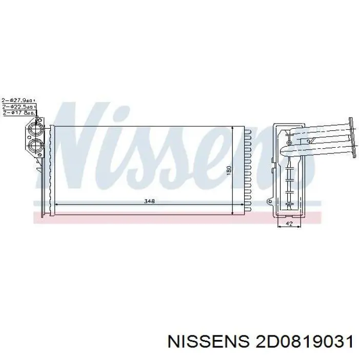 Радиатор печки 2D0819031 Nissens