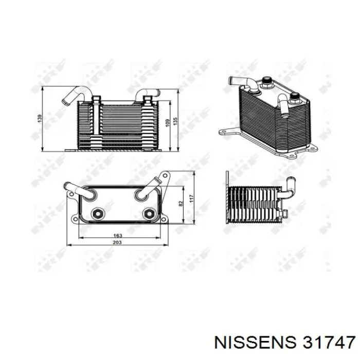 Radiador refrigeración del motor 31747 Nissens