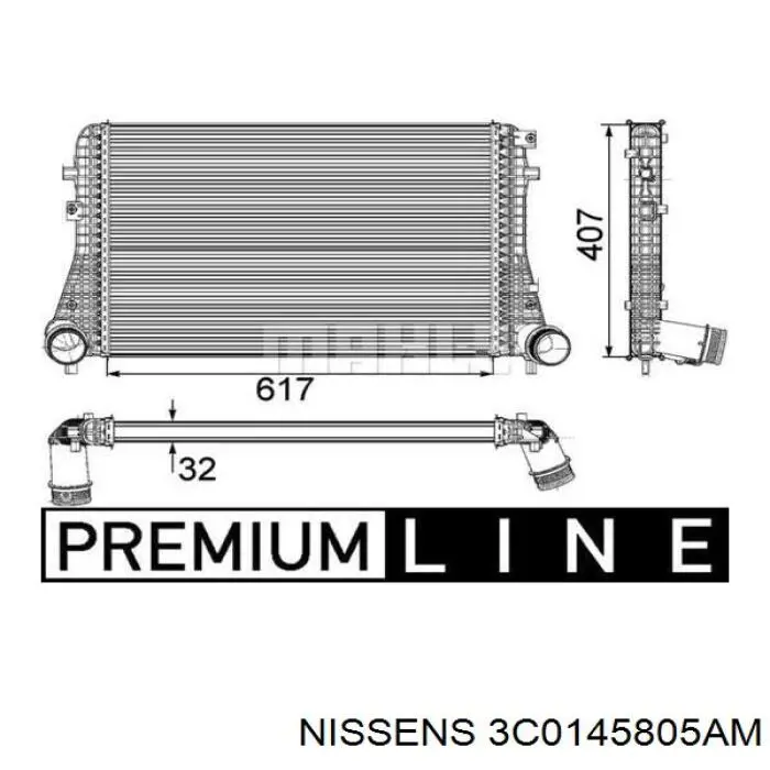 Интеркулер 3C0145805AM Nissens