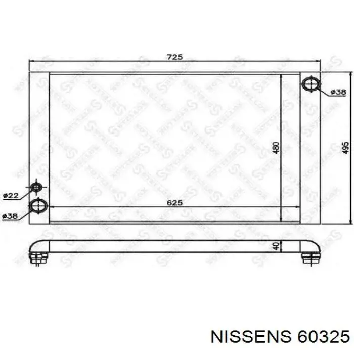 Radiador refrigeración del motor 60325 Nissens