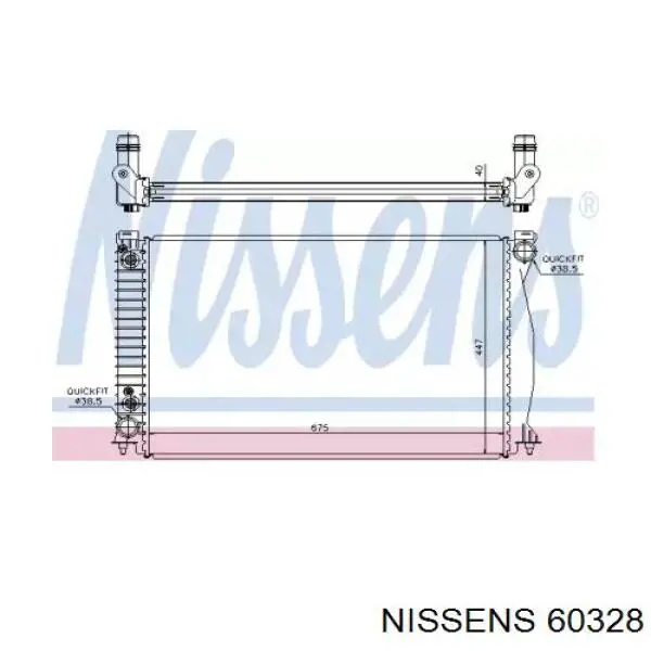 Radiador refrigeración del motor 60328 Nissens
