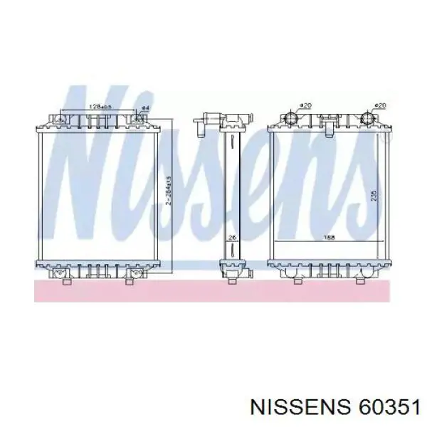 60351 Nissens Радиатор охлаждения, дополнительный