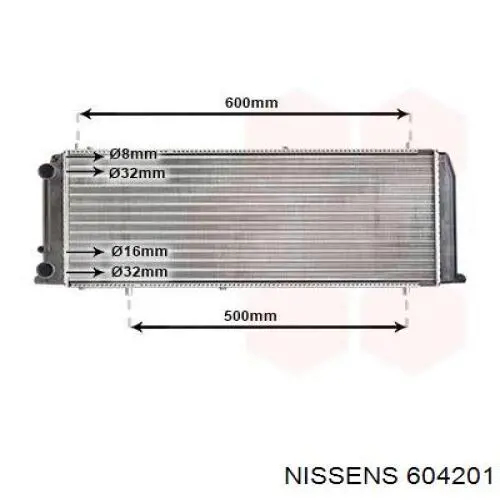 Купить 604201 Nissens Радиатор водяной