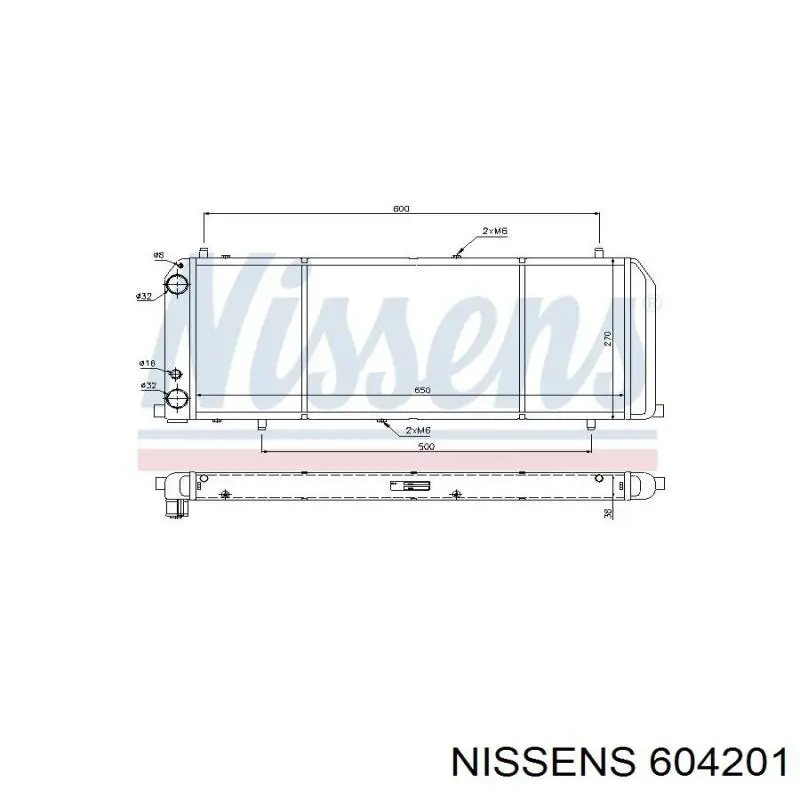 Радиатор охлаждения двигателя Nissens 604201 цена, от 61.81 USD