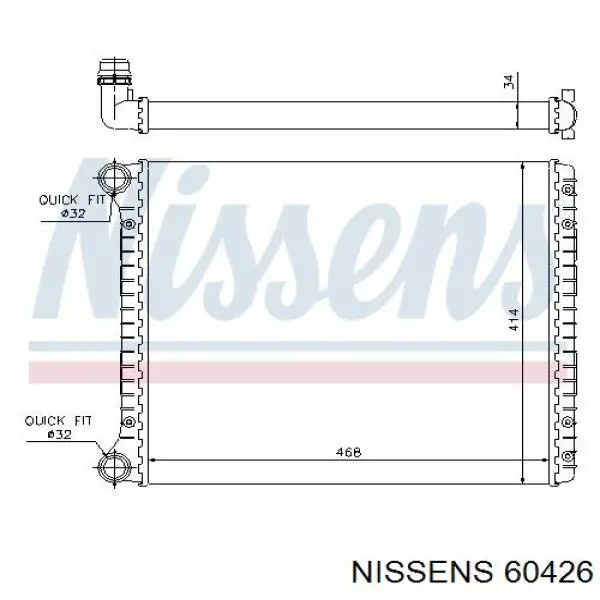 Радиатор охлаждения двигателя Nissens 60426 цена, от 84.54 USD