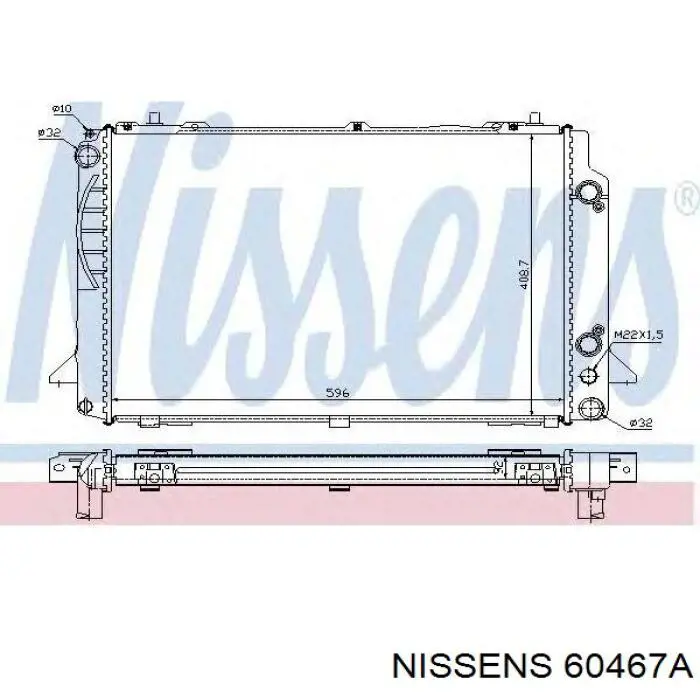 Radiador refrigeración del motor 60467A Nissens