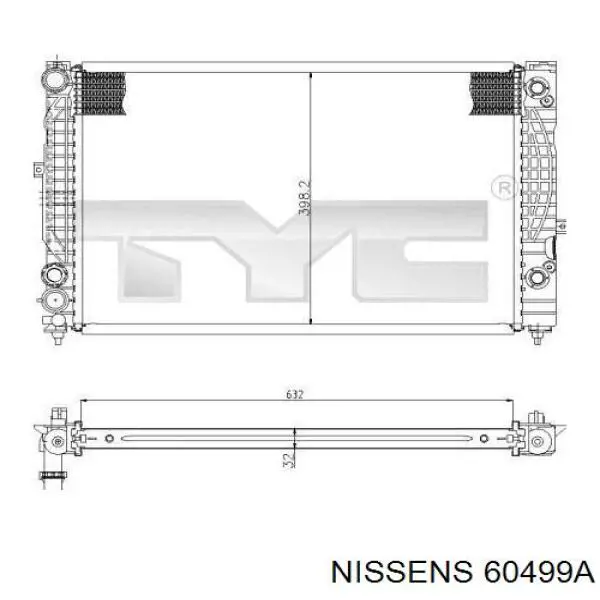 Купить 60499A Nissens Радиатор водяной